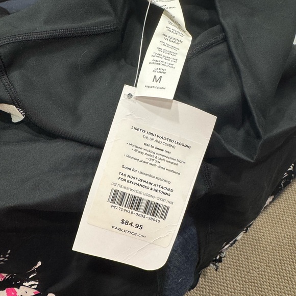 Floral Print Black Leggings - Picture 4 of 4